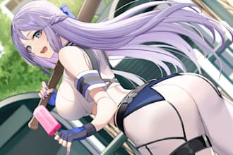 do a ecchi lewd version in anime style of any girl you want