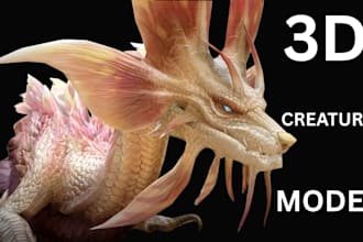 do 3d creature model dragon monster beast for game and animation