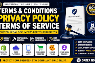 write terms and conditions privacy policy gdpr for shopify saas app website