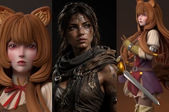 realistic stylized 3d game character 3d modeling npc for unity unreal engine