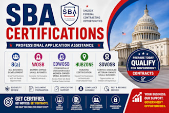 assist with sba 8a, wosb, edwosb, hubzone and sdvosb certification