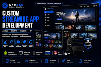 develop a custom xciptv style streaming app for android, smart tv