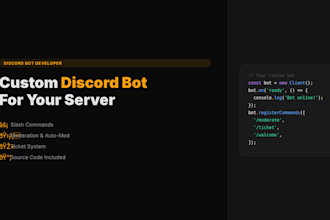 develop a custom discord bot with slash commands and dashboard