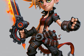 draw 2d game character illustration