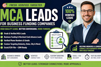 generate fresh verified mca leads for business funding companies