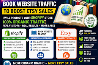 promote shopify store organic USA,UK book website traffic to boost esty sales