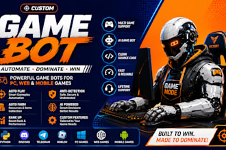 build game automation bot for PC, web, and mobile games, roblox game, lua scrip