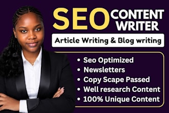 write optimized blog content, SEO article writing, blog post writing
