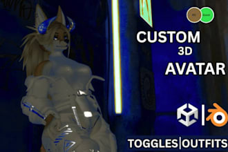create vrchat avatar furry vtuber nsfw outfit sfw fursona 3d vr character model