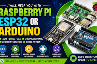 develop raspberry pi, arduino, esp32,complete iot embedded systems