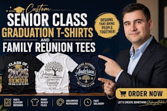 design senior class graduation t shirts and family reunion tees