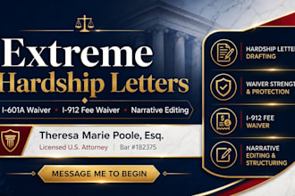 draft a financial hardship letter for uscis i912 fee waiver