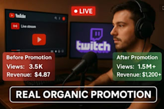 organically promote your youtube live stream for real viewers engagement