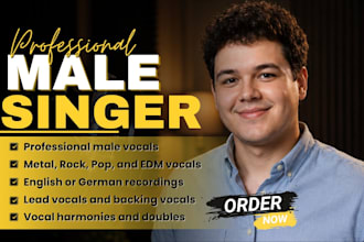 be your male vocalist, metal singer, rock, pop, edm in eng or german