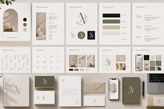 design minimalist branding kit, brand style guide and canva brand identity