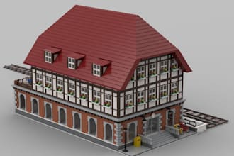 design custom 3d lego moc sets with bricklink studio and PDF instructions