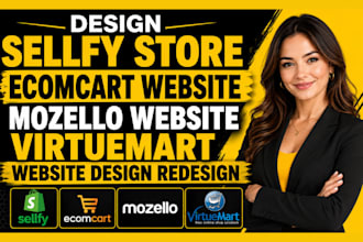 design sellfy store ecomcart mozello website virtuemart website design redesign