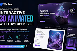 our agency will design an interactive and 3d animated webflow website
