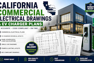 create california commercial electrical drawings and ev charger plans