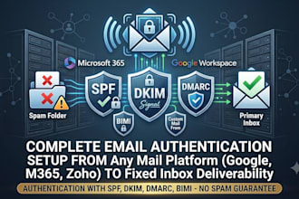 setup spf dkim dmarc to stop emails going to spam