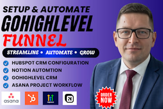 set up notion asana gohighlevel hubspot CRM workflow automation