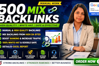 build 500 manual mix backlinks with high quality service