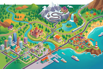 design vector illustration map, transit map, travel map, tourism map and gis map