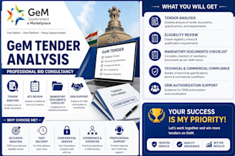 analyze your gem tender and provide bid documentation support