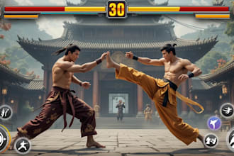 develop fighting game, multiplayer game, 2d and 3d combat game