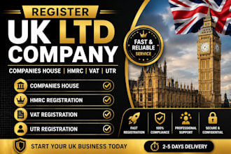 register UK ltd company, companies house, hmrc, vat and utr