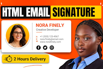 design a professional clickable HTML email signature
