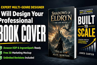 design a professional KDP book cover or ingramspark wrap