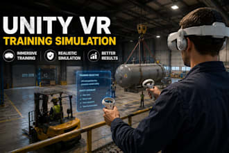 develop unity VR training simulation for meta quest, PC, unity game development