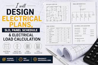 design electrical plans, sld, panel schedule and electrical load calculation