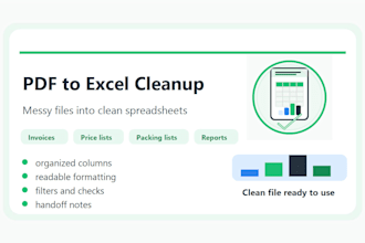 convert your PDF, invoice, packing list, or price list into excel