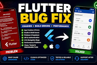 diagnose and fix flutter bugs crashes and performance issues