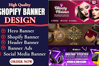 design shopify website banner, product banner hero banner for shopify, etsy