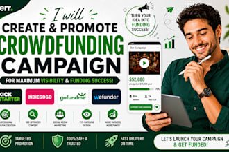 create promote crowdfunding campaign for kickstarter indiegogo gofundme wefunder