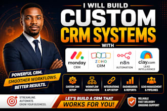 build custom CRM systems with monday CRM, hubspot, zoho, n8n and clay com
