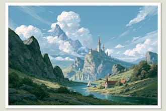 do fantasy landscape illustrations