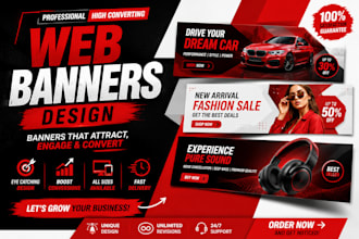 design modern professional website banners, hero headers