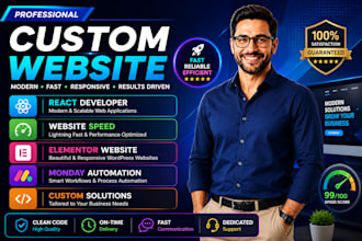 build react website, elementor website and speed optimize wordpress