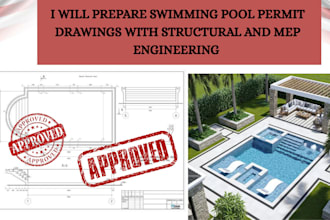 prepare swimming pool permit drawings with structural and mep plans