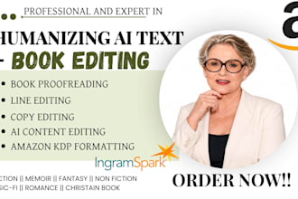 humanize book for editing, proofreading copy and line edit dark romantasy novel