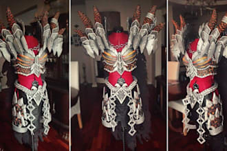 custom wearable cosplay armor, helmets, masks fabric cosplay stl for 3d printing