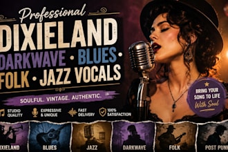sing dixieland, darkwave, blues, folk, jazz vocals and post punk