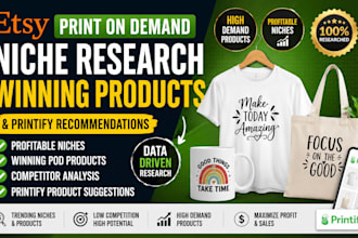 etsy print on demand niche research winning products printify print on demand