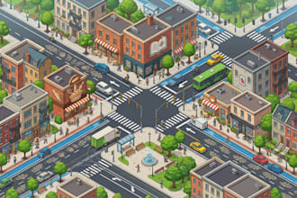 design a custom theme map, navigation map, vacation map, street map, route map