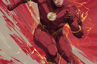create custom comic book superhero art