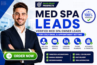 provide verified med spa owner leads for cold email and appointment setting